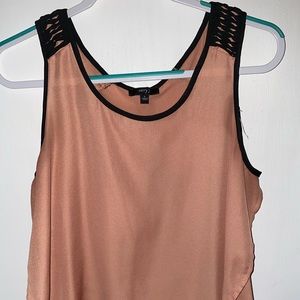 Light pink high/low tank top/blouse